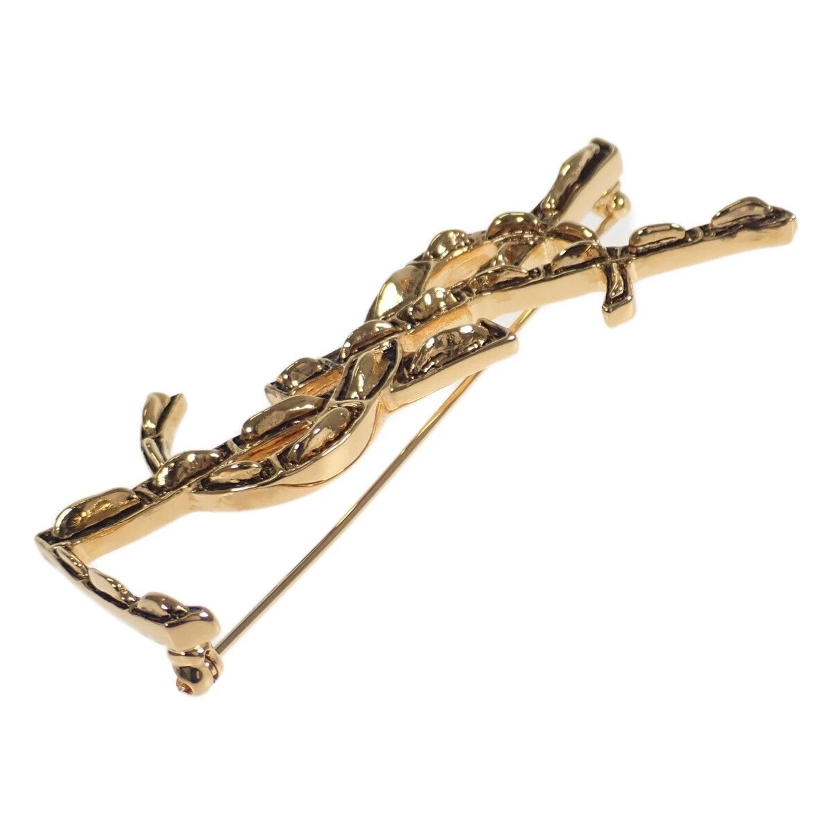 SAINT LAURENT Opium YSL Logo Brooch Metal Gold Woman's TGIS