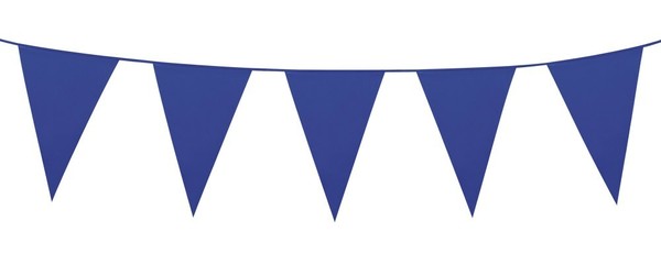 Wimpelkette 10M Blau WimpelgrößE 45X30Cm Girlande Karneval Fasching Party Deko-image