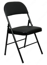 Folding Metal Chair Multi Functional With Soft Padded Black Seat Home Dining