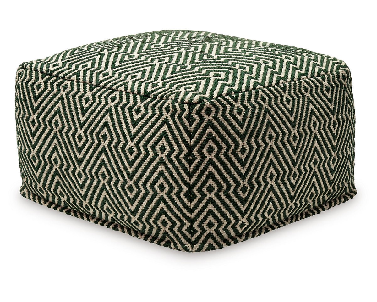 Abacy Pouf - Green/Ivory Abacy Pouf - Green/Ivory