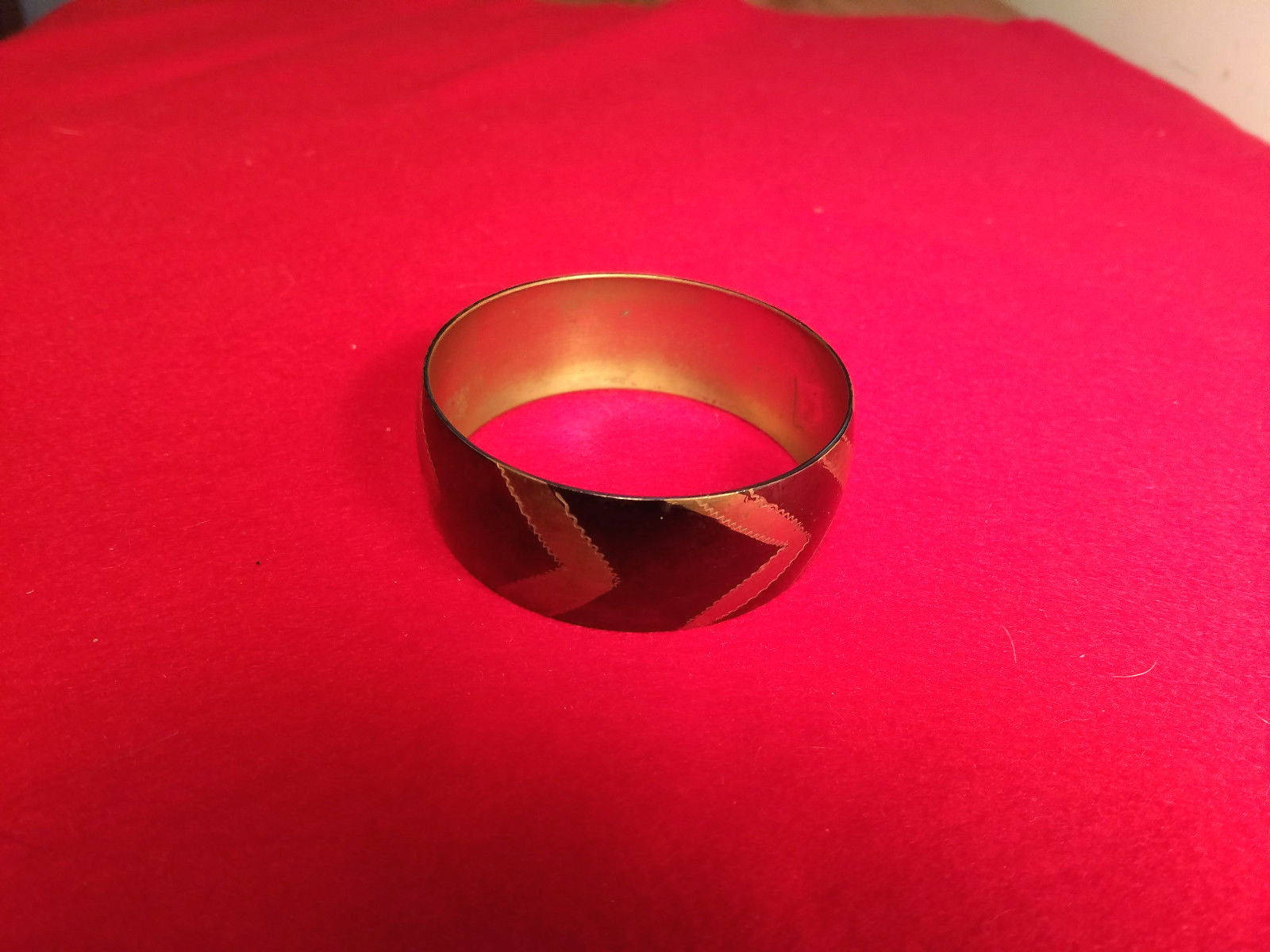 Solid Brass Runway Domed WIDE Bangle Bracelet Mad… - image 3