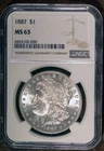 1887 $1 Silver Morgan Dollar MS 63 # 6563102-050 + Bonus
