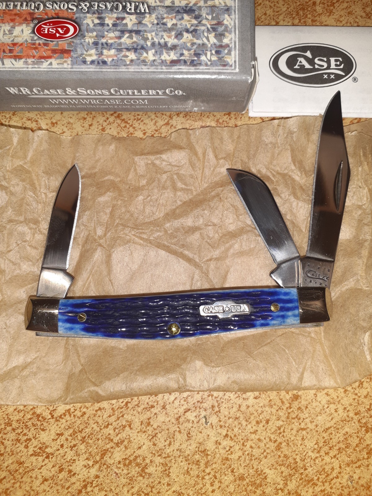 Case XX USA 6344 SS Medium Stockman Knife with Blue Bone Handles No. 02806 New eBay