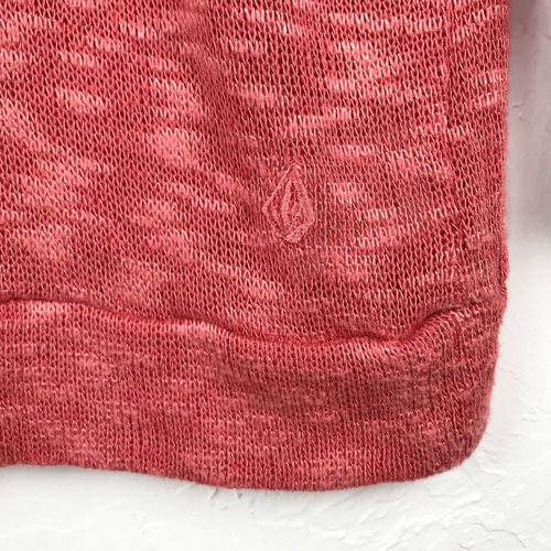 Volcom Small Oh Boy Salmon Pink Long Sleeve Sweater Top Women - Picture 4 of 6