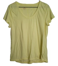 Talbots Top Shirt Women's L Lightweight Yellow Scoop Neck