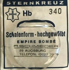 Hochgewölbtes Glas Uhrenglas Hb Schalenform  Sternkreuz (1 Stück freie Auswahl)