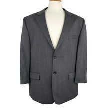 Joseph Feiss Gold Men's Gray Wool Herringbone Blazer Sport Coat 48R