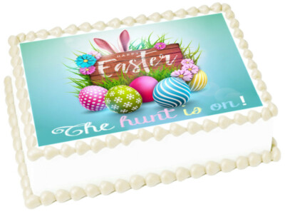 HAPPY EASTER DAY Party Image Edible cake topper 