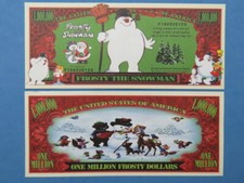 4 Bills:  FROSTY the SNOWMAN Animated Television Show $1,000,000 Million Dollars