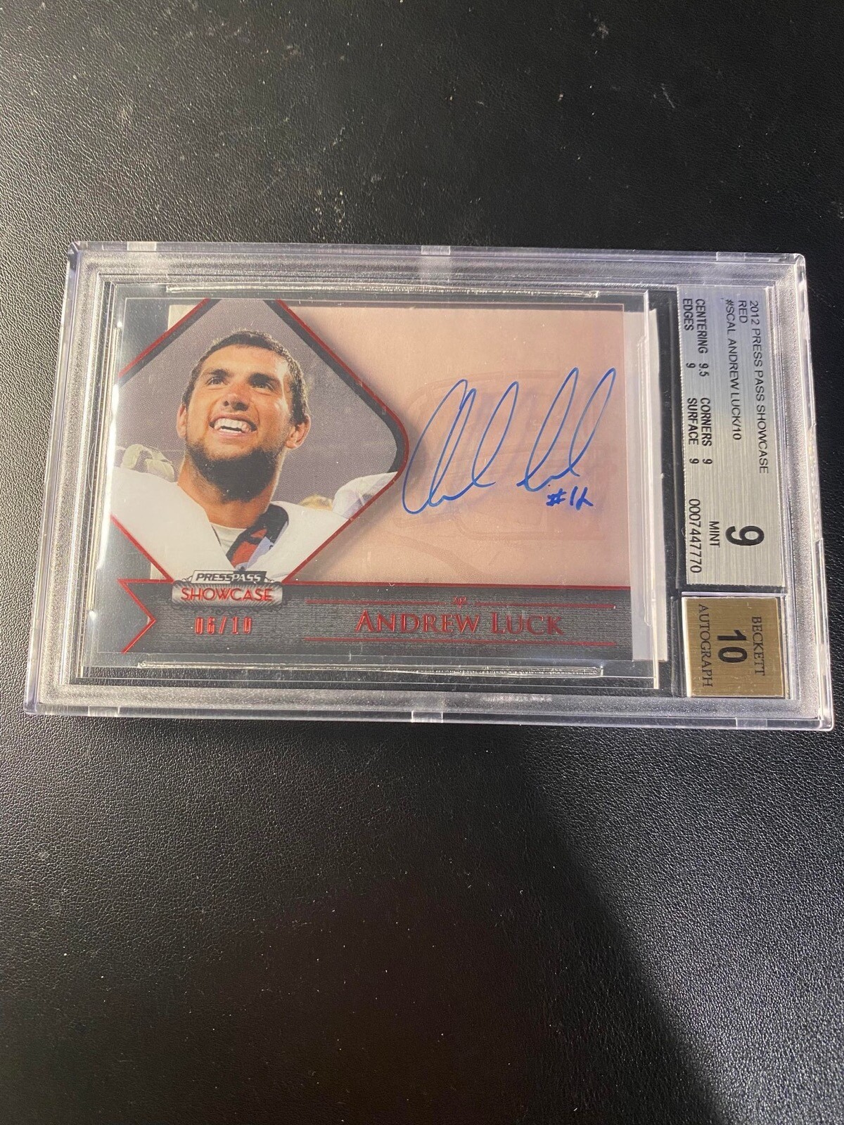 Andrew Luck Press Pass Showcase #AL Red-Autograph