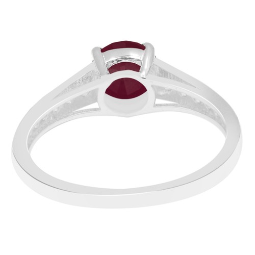 14KT White Gold 1.25 Carat Natural Burmese Red Ruby IGI Certified Diamond Ring - Picture 2 of 4