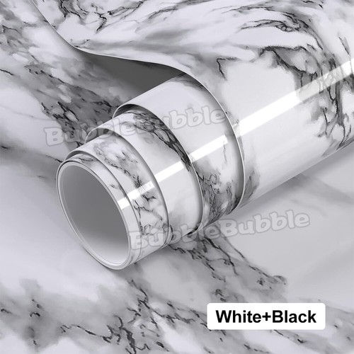 10M White Black Vinyl Self Adhesive Wallpaper Roll Kitchen Contact Paper Film AU - Picture 15 of 15