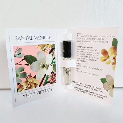 1x The Virtues Santal Vanille Eau De Parfum mini Spray,