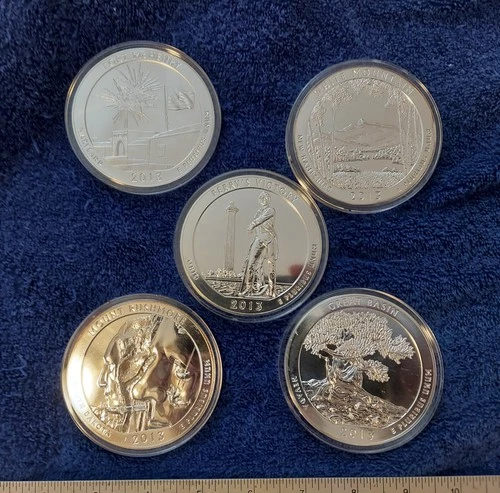 2013 AMERICA THE BEAUTIFUL ATB 5OZ BULLION COIN SET