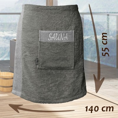 Herren Saunakilt 55x140 cm Lashuma Lima Baumwolle Frottee Sauna Kilt 450 GSM