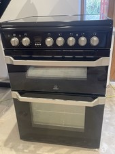Indesit ID60C2(K) Double Electric Cooker With Ceramic Hob, Black, 60cm