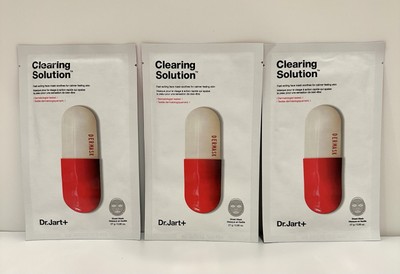 Dr. Jart+ Clearing Solution Sheet Mask 27g/0.95oz X 3ea (Lot of 3) Exp 03/2027