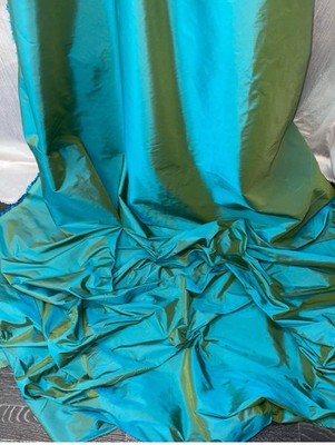 1 Meter zweifarbig türkis blau grün Taft Stoff 58 Zoll