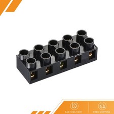 5 x Terminal Block 500V 10A Dual Row 5Positions Screw Electric Barrier Strip