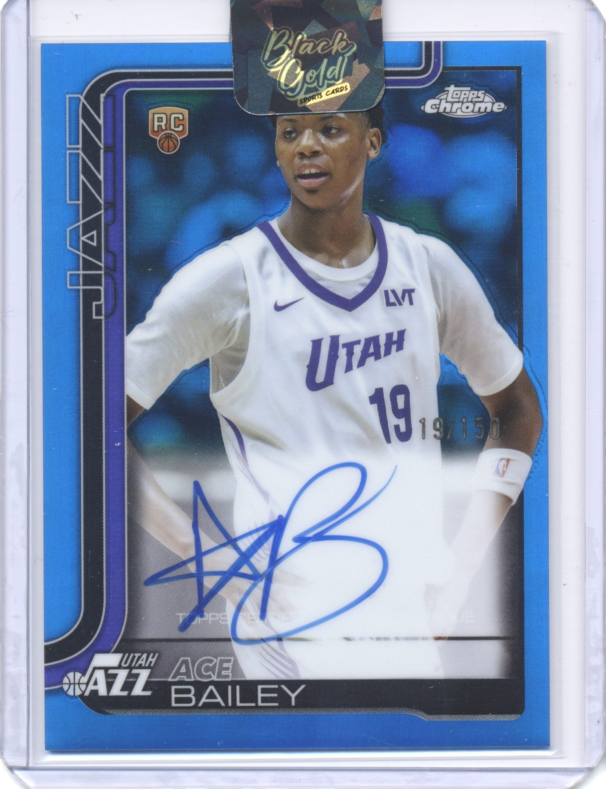 Ace Bailey 2025 Topps Chrome #TCAR-AB Blue Refractor Rookie RC /150 Auto