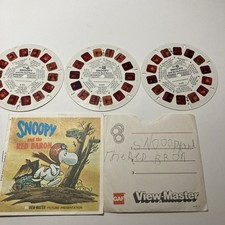 1969 Snoopy and the Red Baron View-Master Disk Set of 3 GAF and Booklet