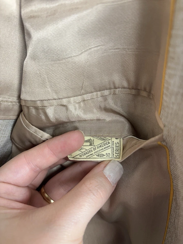 BOTANY 500 Traje Hombre 42 R Abrigo Deportivo Traje Chaqueta y Pantalones Beige Años 90 Formal Foto 4 de 4