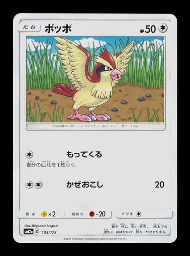 Pidgey 103/173 Pokemon Tag Team GX All Stars   Japanese Trading Card TCG