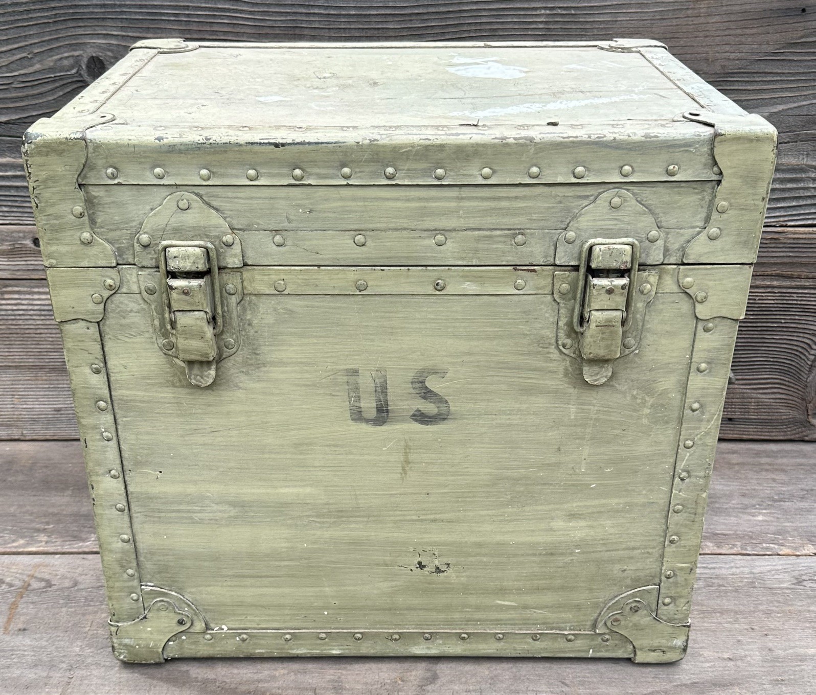 Vtg. 1955 US Army Military Campaign Field Office Machine Typewriter Trunk Desk