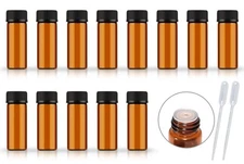AFMNQZ 50Pack Set 5ML Amber Glass Bottle with Orifice Reducer 5ML, 50Pack-5ML 
