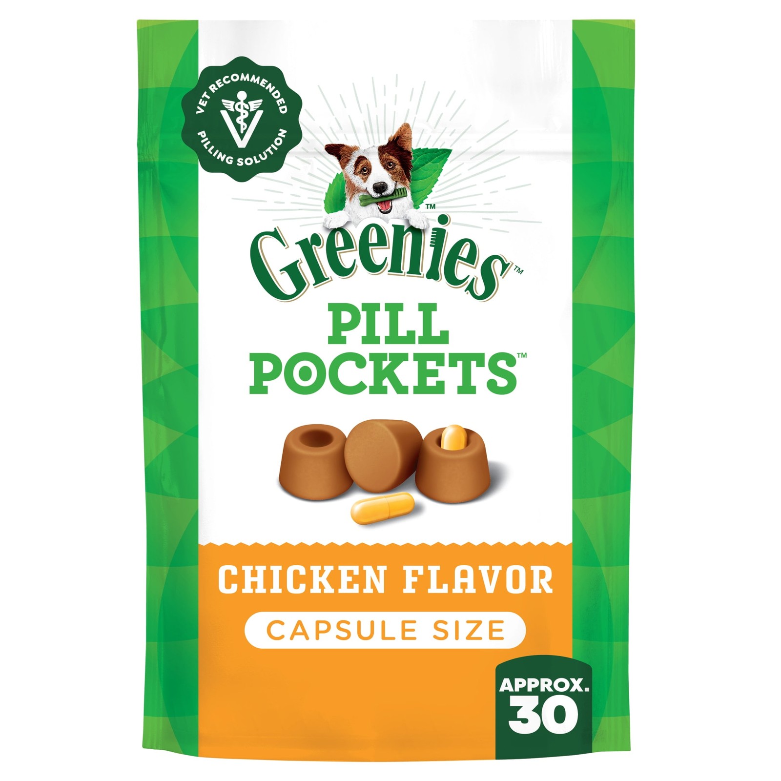 Greenies Chicken Flavor Large Pill Pockets for Dogs 7.9 oz 30 Count
