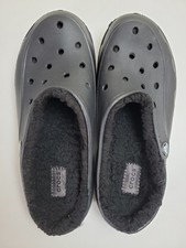 Crocs Dual Comfort Faux Fur Lined Slip On Comfort Shoes Black Womens Size 6