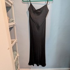 Nine Britton Black Sleeveless Cowl Neck Slip Dress