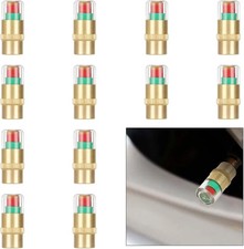 12PCS Car Tire Pressure Monitor Valve Stem Caps, 3-Color Eye Alert Valve Stem Ca