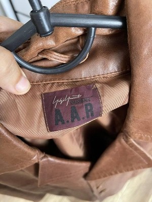 AAR Yohji Yamamoto Vintage Leather Brown Coat Jacket 90s RARE Size