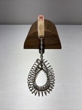 Vtg Wire Coil Whisk Mixer Egg Beater Red Painted Wood Handle Primitive Country