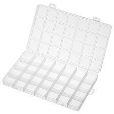 28 Grids Jewelry Organizer Box, 3pcs 18mm Clear Plastic Jewelry Boxes Style 1