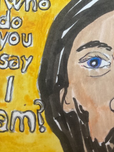 ACEO watercolor art by PJ, art card 2.5 x 3.5: who do you say I am?
