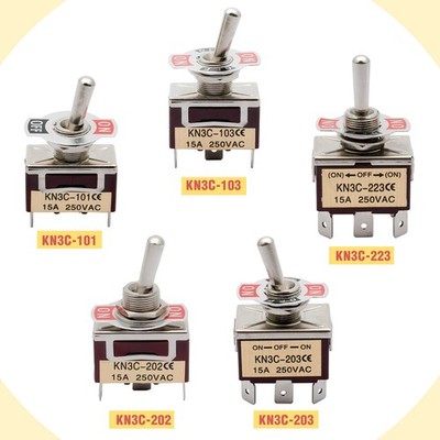 15A 250V Kippschalter versch Typen Schalter Hebel Hebelschalter toggle switch DE