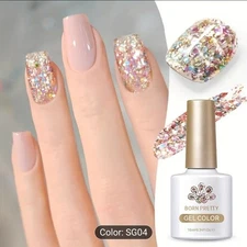 BORN PRETTY Glitter Nail Gel Polish - Long-Lasting Shimmering