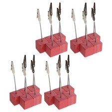 20 Pcs Mini Wood Table Number Holders With Metal Clip For Wedding And Party