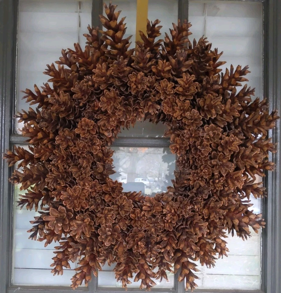 Ручной работы реальный Пенсильвания Восточной белой сосны конус венок ~ осень осень осень праздник - Изображение 2 из 4