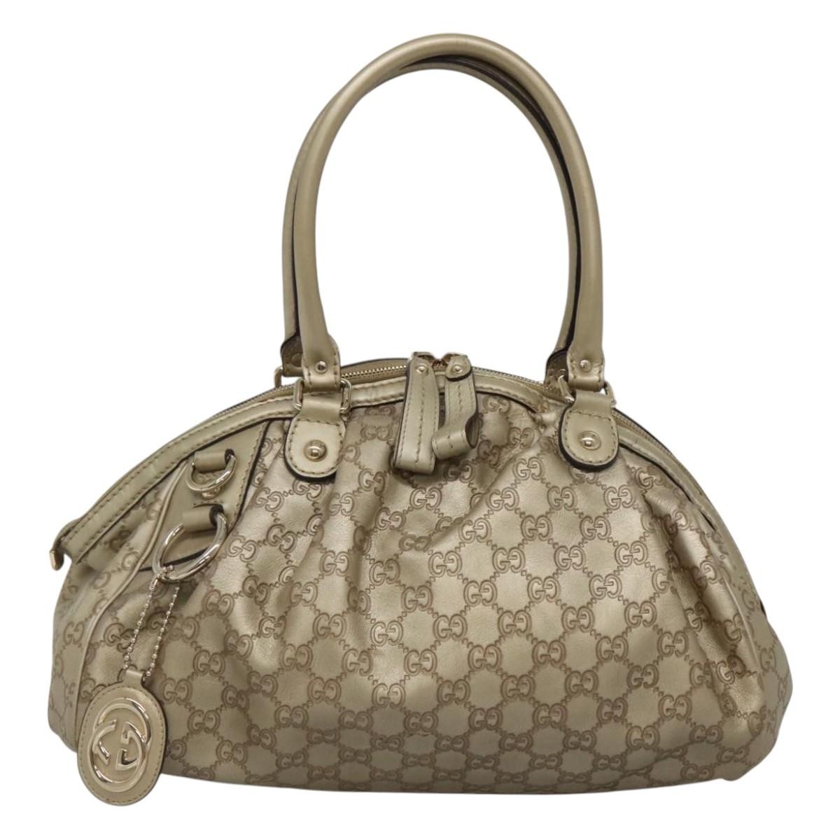 Gucci Sukey Gold Leather Tote Bag 100% Authentic Luxury Handbag