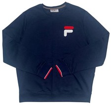 Fila Embroidered Logo Navy Blue Crewneck Sweatshirt Men  s Size Large