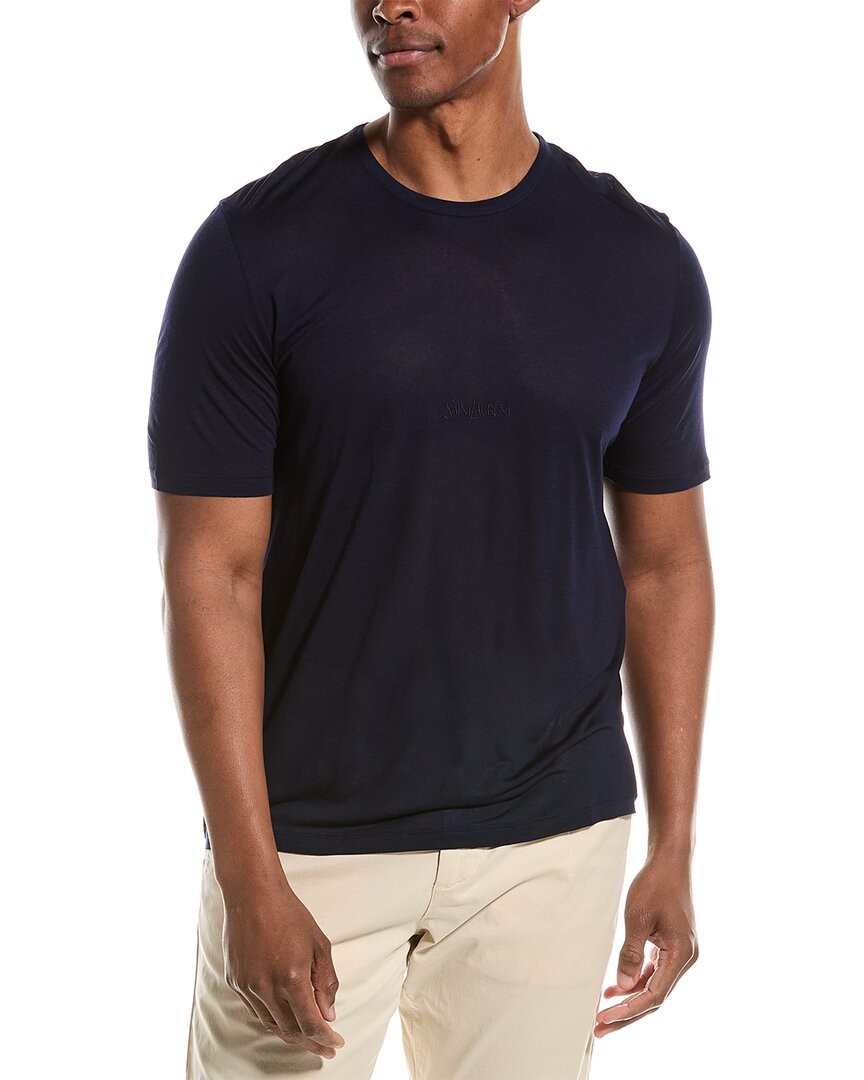Saint Laurent T-Shirt Mens Blue S 51090₽