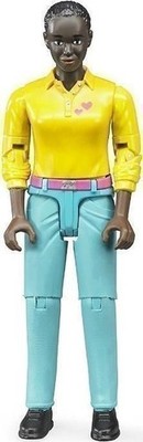 Gadget -D- Bruder 60404 - Personaggio Donna Pelle Scura Con Jeans Turchesi Brude