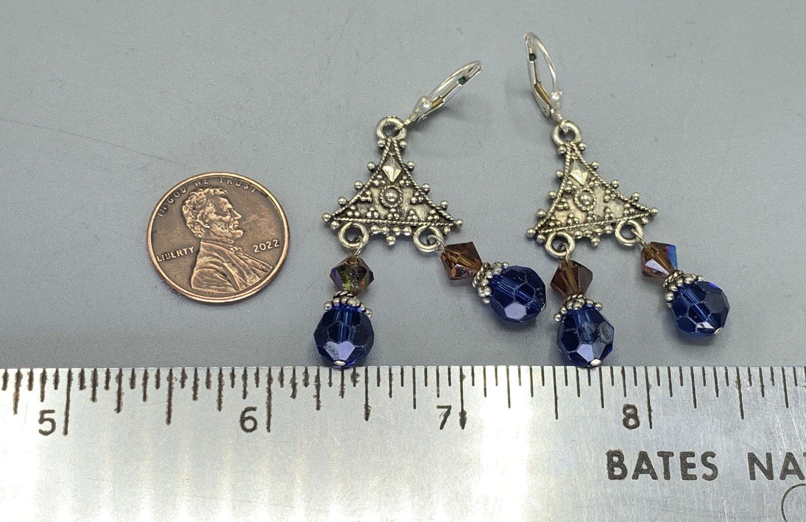 Triangular Shaped Sterling Silver Lever Back Earr… - image 6