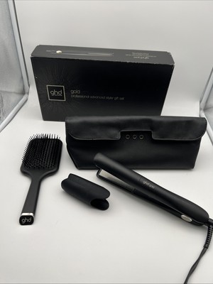 GHD Gold Glätteisen Set mit Bürste & Tasche   Styling Geschenkset Schwarz