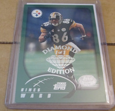 2002 Topps Hines Ward 1/1 Diamond Collection Pittsburgh Steelers with COA