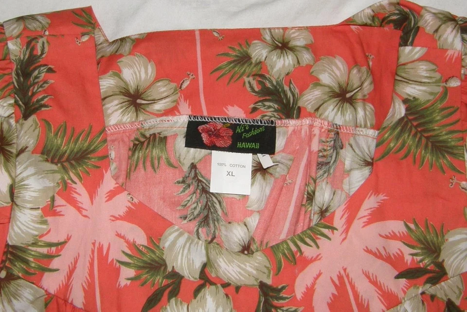 NUEVO NUEVO SIN ETIQUETAS Tropical Hawaiano Floral Talla XL Informal Algodón Vestido de Salón Bolsillo Lateral Foto 3 de 4