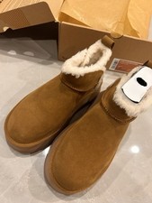 Women s Brown Faux Suede Faux Fur Lined Bootie Slip-On Slippers Size 6